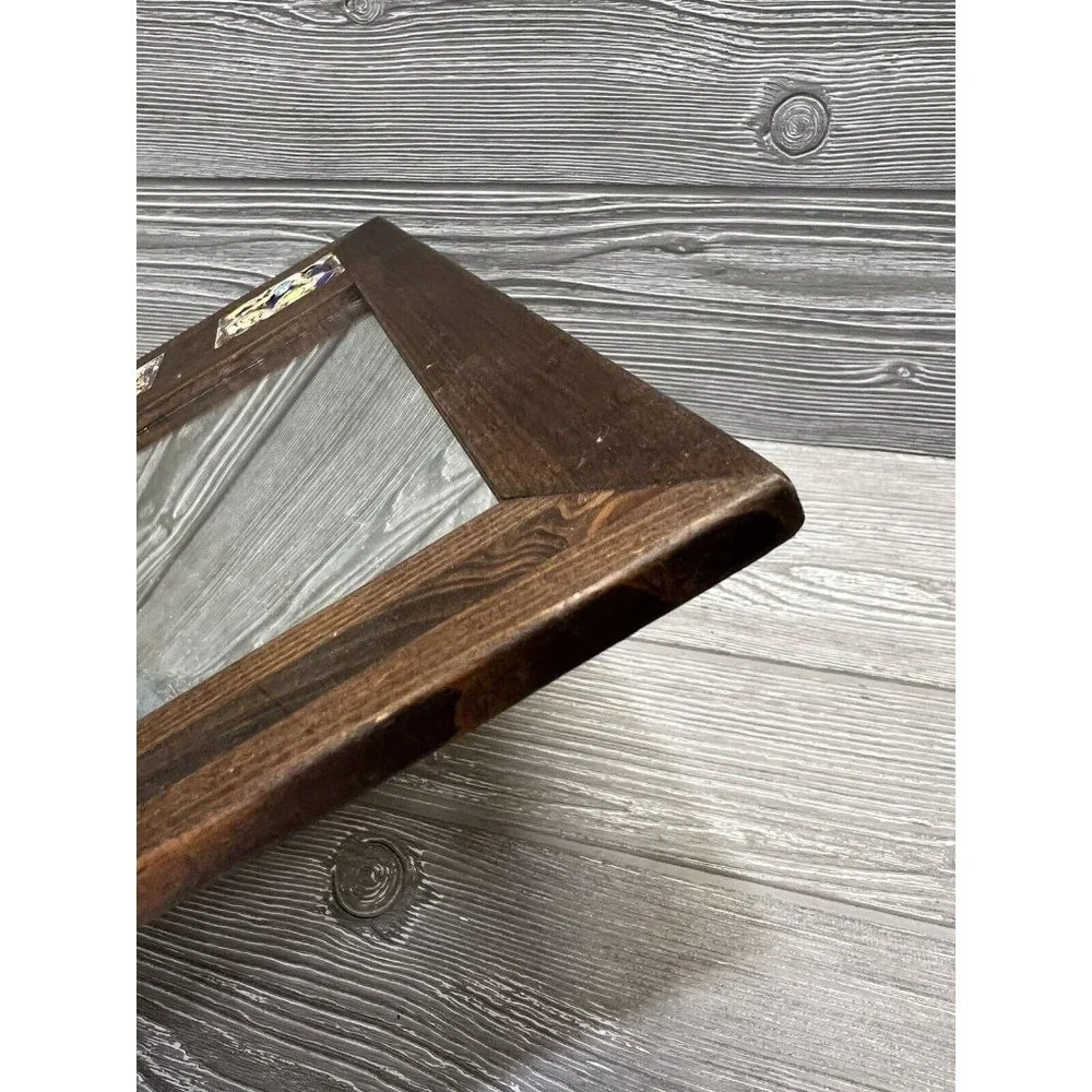 Wooden Mirror with Ceramic Tiles Made In Spain 13.25” X 8” Boho Wall Decor